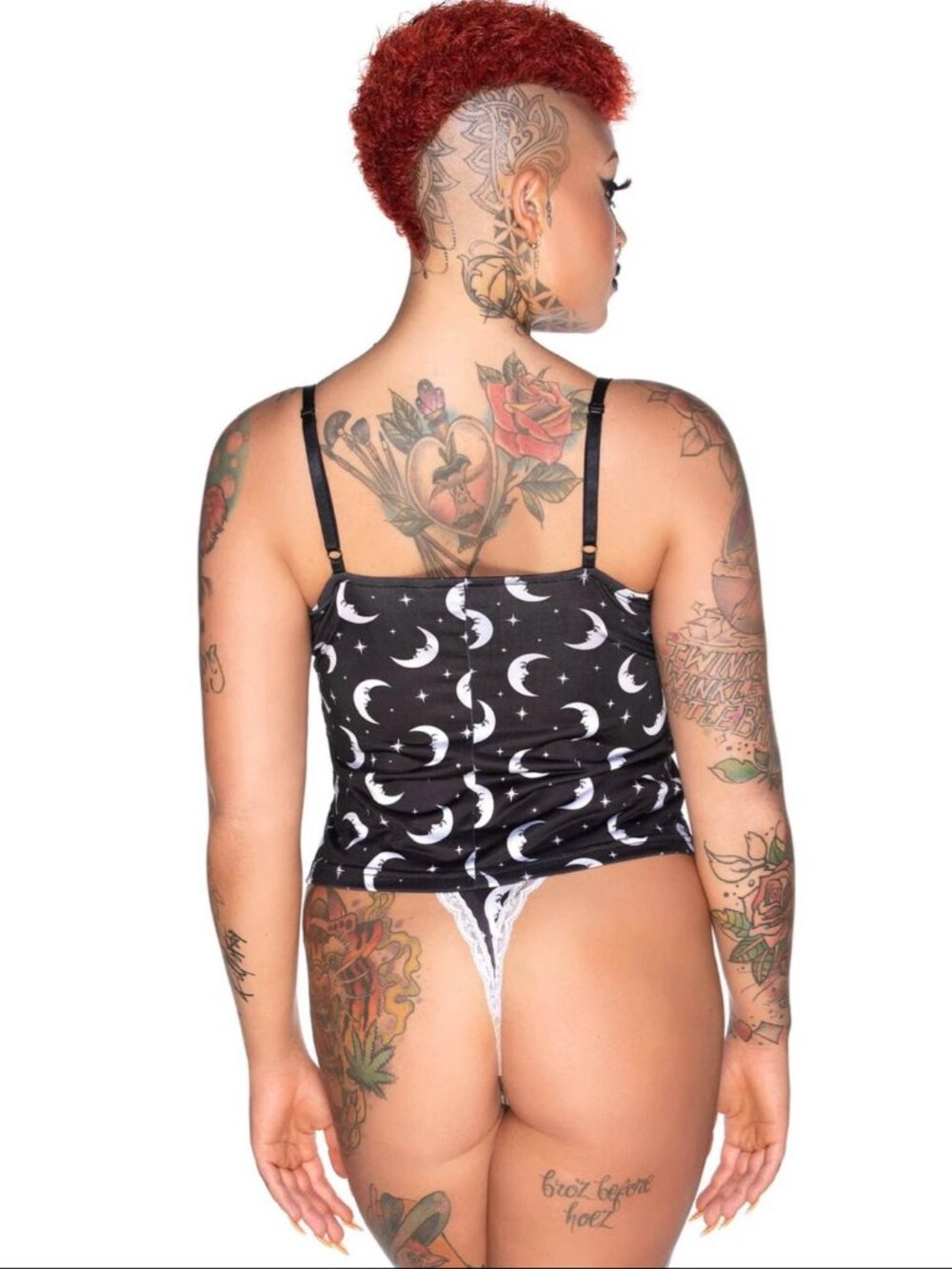 Killstar ✦ Mystic Cami ✦ Moon Star Print Lace Trim Soft Goth Sleepwear Top NWT - Picture 4 of 6